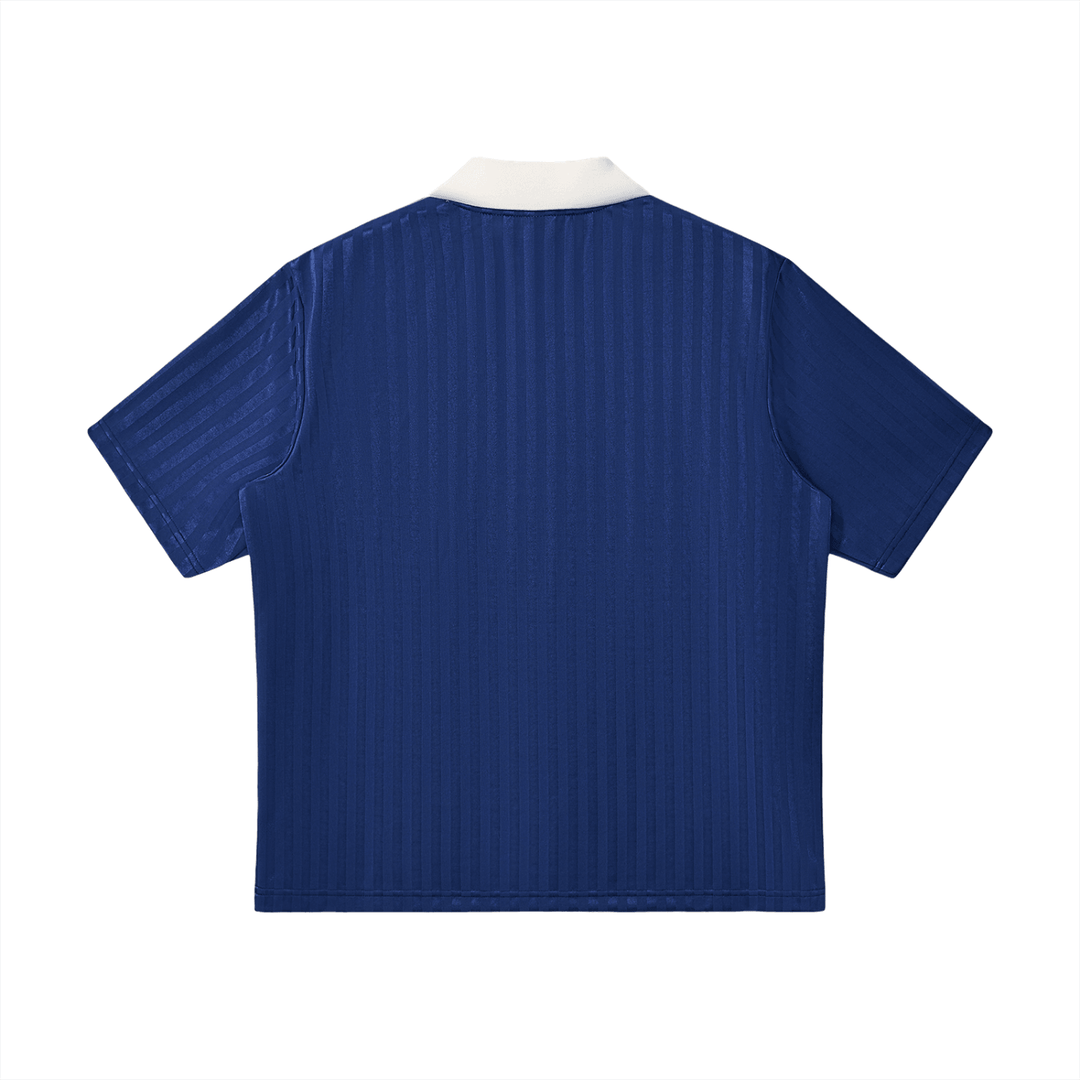 Contrast Collar Striped Soccer Jersey by Bronx Native