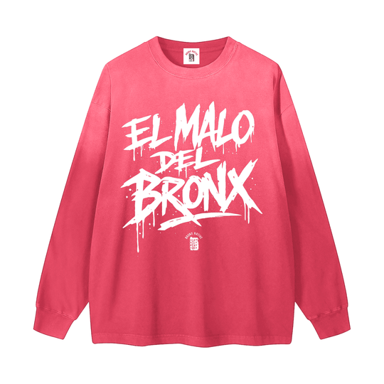 El Malo Del Bronx Gradient Washed Long Sleeve T-Shirt by Bronx Native for New York summer