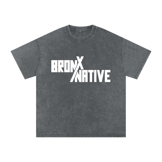 Bronx Native Snow Washed Oversized Cotton T-Shirt by Bronx Native