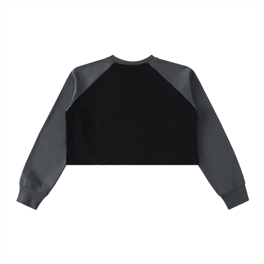 I Love Bronx Girls Raw-Hem Color-Block Raglan Crop Sweatshirt by Bronx Native
