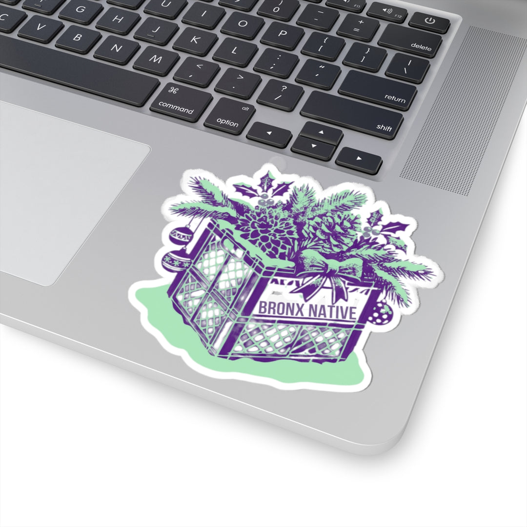 Milk Crate Holiday Purple & Green Sticker