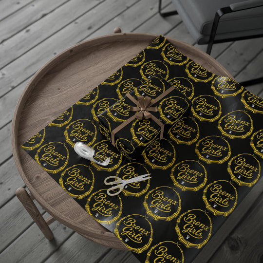 Black & Gold Crown Pattern Wrapping Paper Roll — Luxury Gift Wrap for Special Occasions