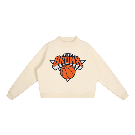 Bronx Basketball 2026 Playoff Edition Women's Essential Fleece Mock-Neck Crew Sweatshirt