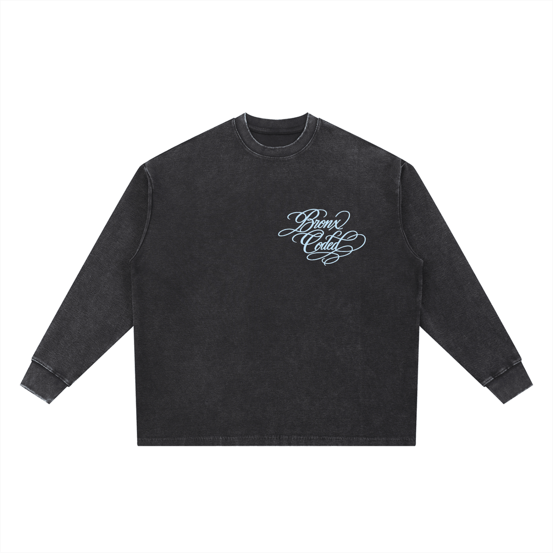 Bronx Coded Mineral Wash Waffle Oversized T-Shirt by Bronx Native for New York summer