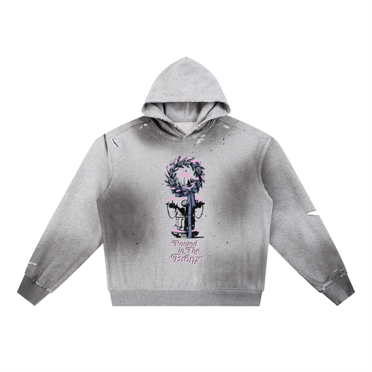 Hydrant Sun Fade Frayed Fleece Hoodie