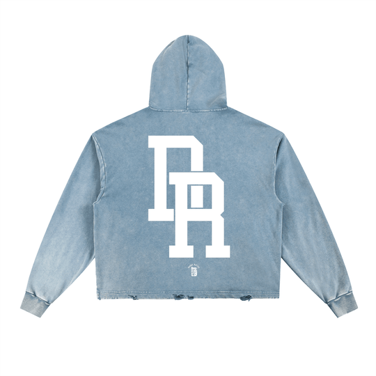Capitaleña Vintage Washed Frayed-Hem Hoodie