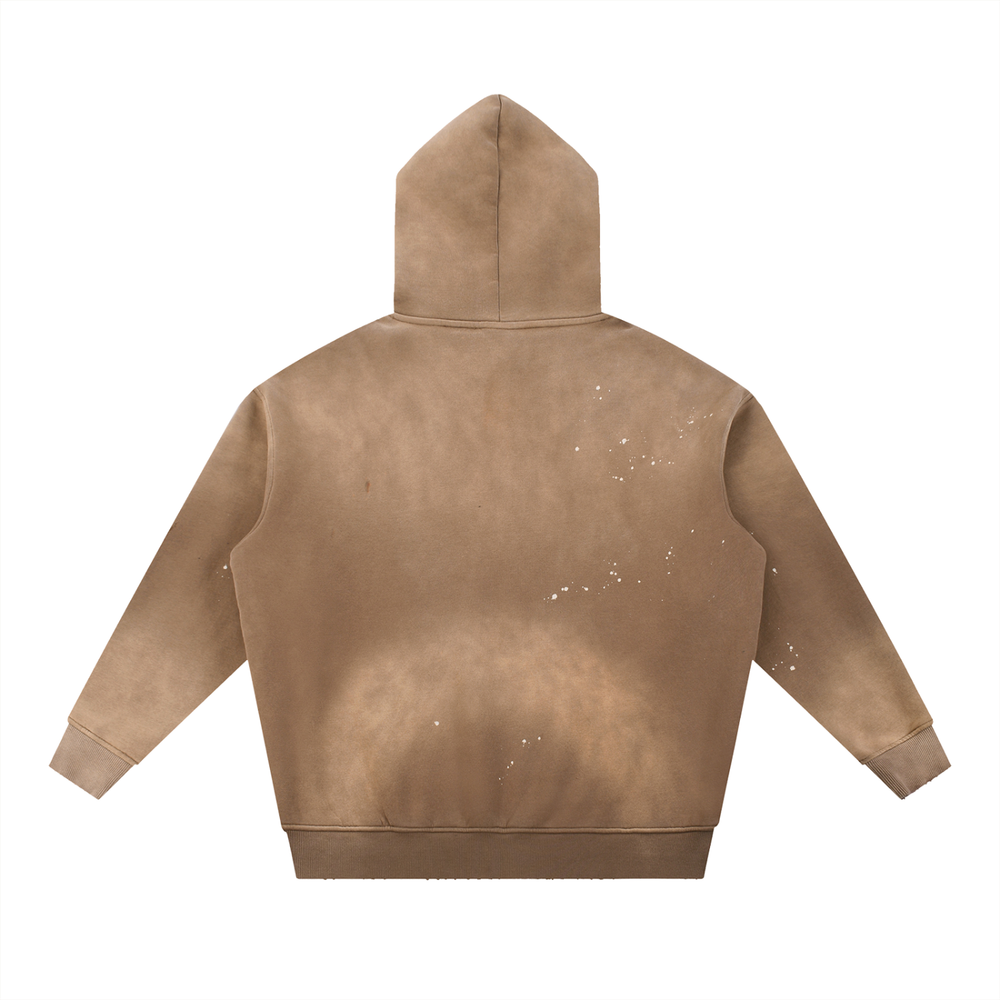 Crated Vintage Washed Frayed Fleece Hoodie