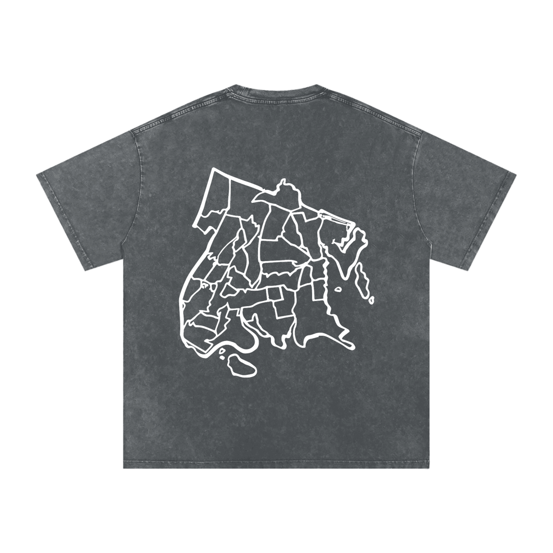 Bronx Native Snow Washed Oversized Cotton T-Shirt by Bronx Native