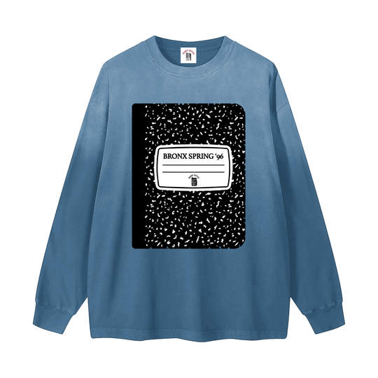 Bronx Spring 96' Notebook Gradient Washed Long Sleeve T-Shirt by Bronx Native for New York summer