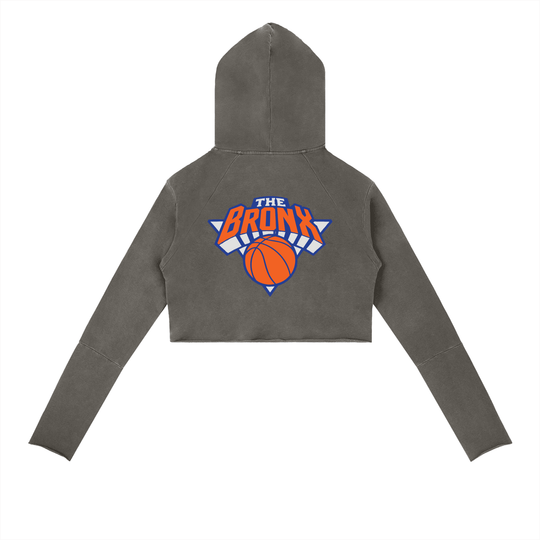 Bronx Basketball 2026 Playoff Edition Women's Vintage Washed Raw Edge Hoodie by Bronx Native