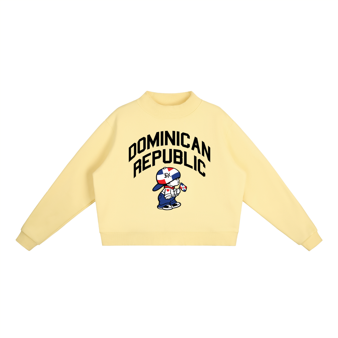 Dominican Republic Essential Fleece Mock-Neck Crew Sweatshirt