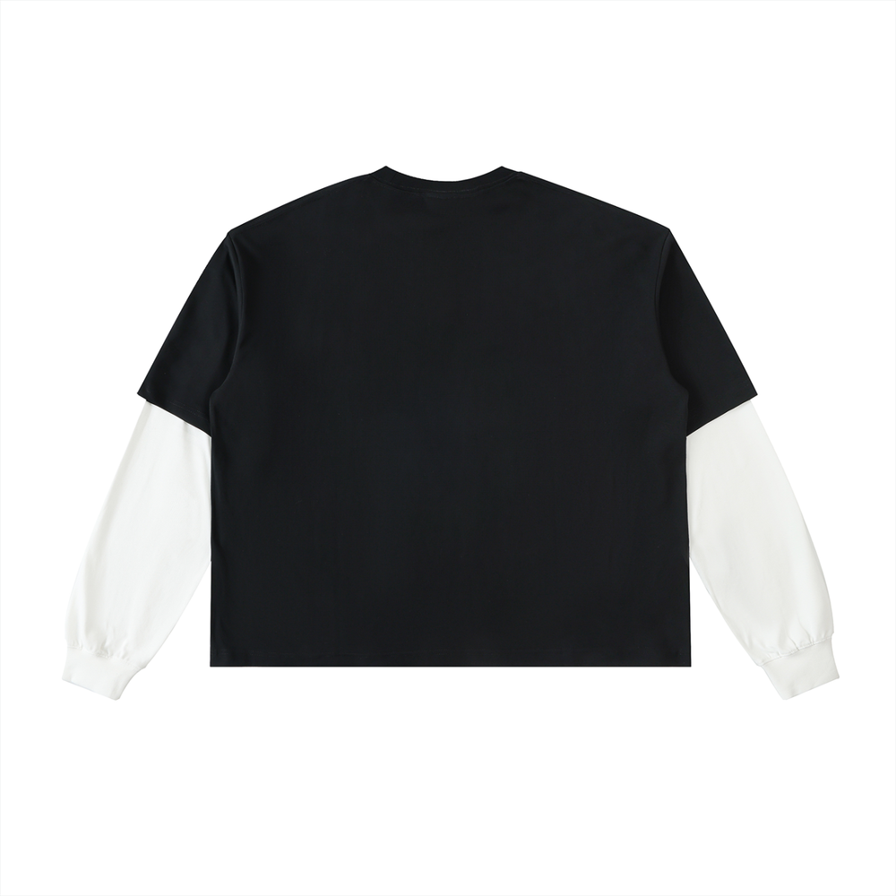 Bronx Art Director Layered Contrast Sleeve Cotton T-Shirt