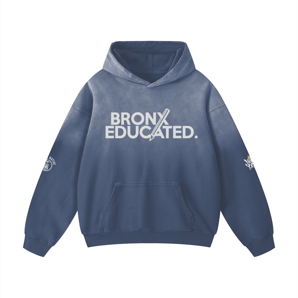 Bronx Educated Heavyweight Sunfade Oversized Hoodie – Bronx Native