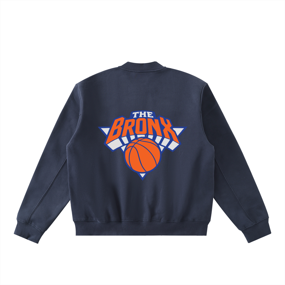 Bronx Basketball 2026 Playoff Edition Zip-Up Fleeced Varsity Jacket