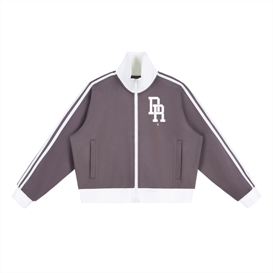 DR Independence Contrast Side Stripe Fleece Cropped Track Jacket