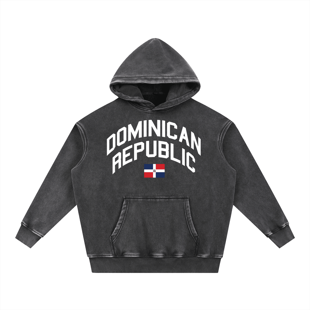 Dominican Republic 🇩🇴 Snow Wash Fleece Oversize Hoodie