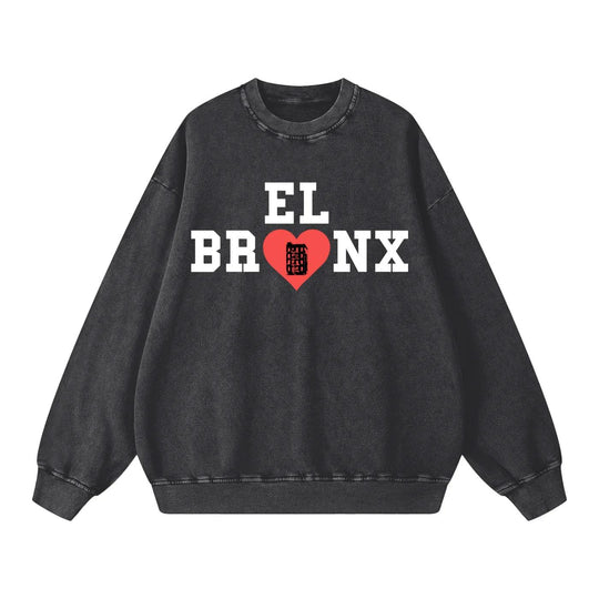 EL BRONX Valentine Snow Washed Oversized Sweatshirt