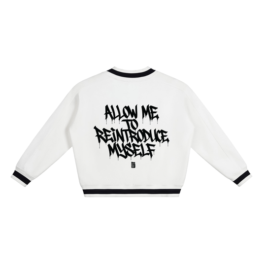 4:44 V-Neck Contrast Collar Boxy Sweatshirt