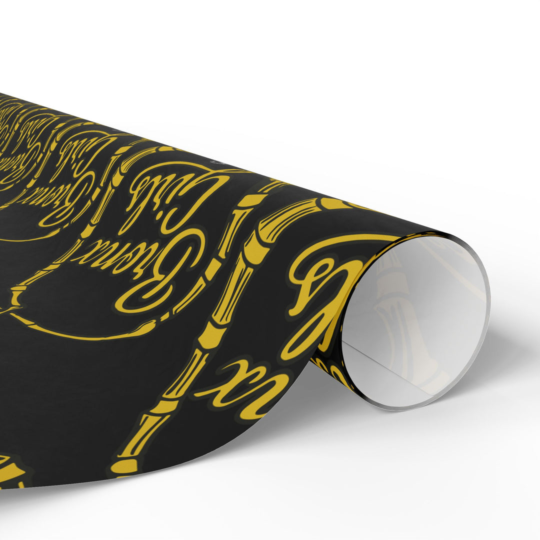 Black & Gold Crown Pattern Wrapping Paper Roll — Luxury Gift Wrap for Special Occasions
