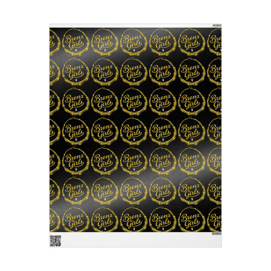 Black & Gold Crown Pattern Wrapping Paper Roll — Luxury Gift Wrap for Special Occasions