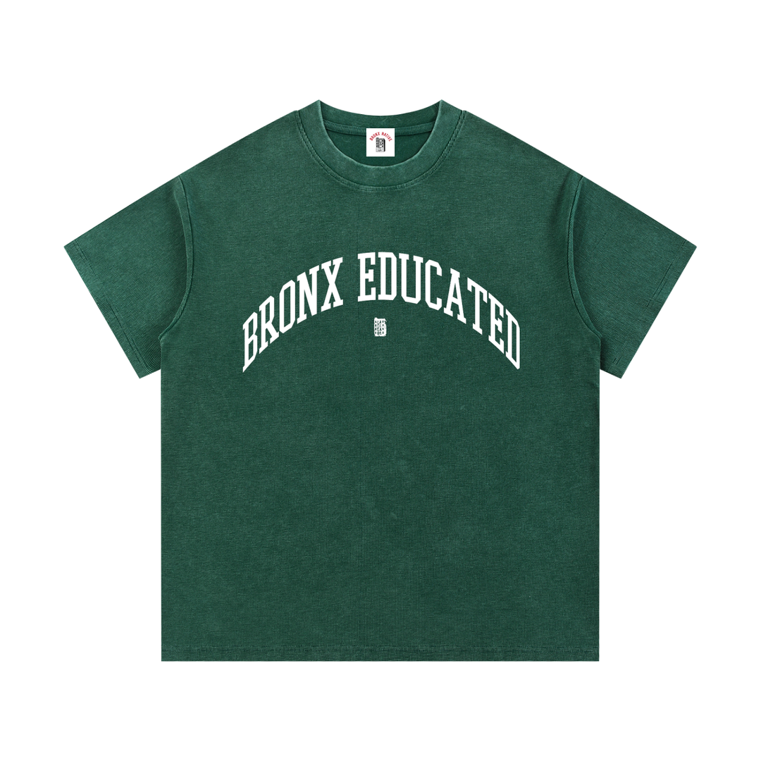 Bronx Educated Mineral Wash Waffle Knit T-Shirt