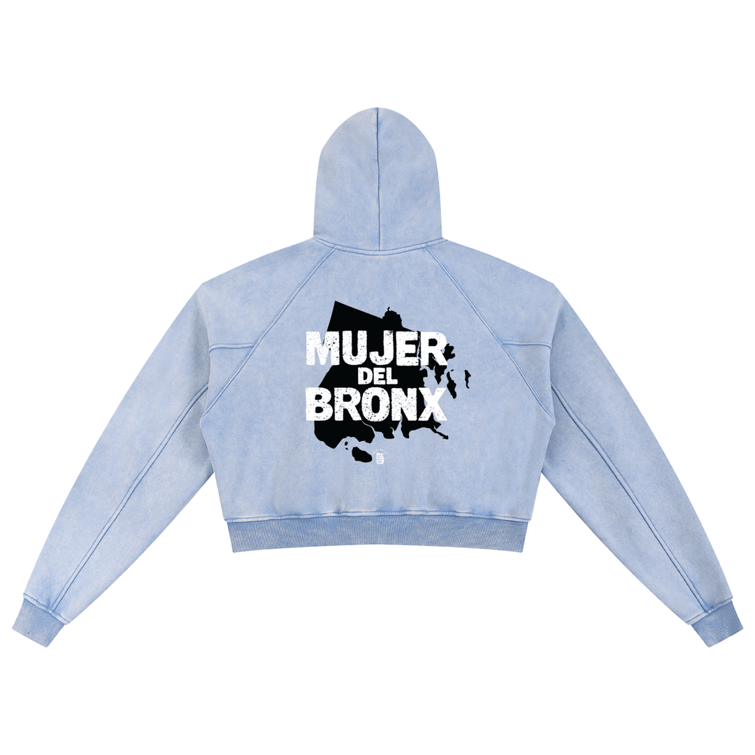 Mujer Del Bronx Snow Washed Cropped Hoodie