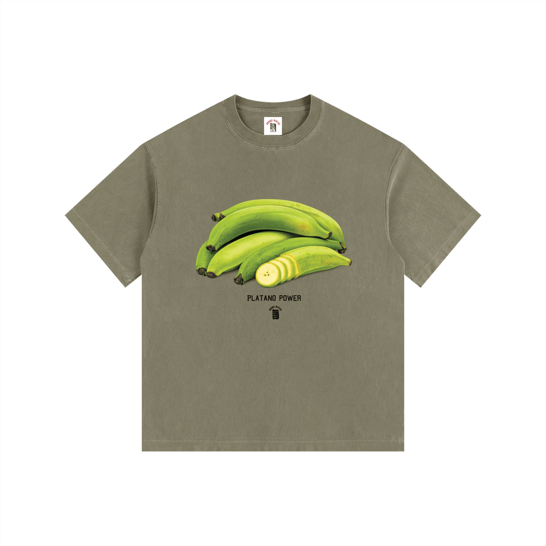 Platano Power Vintage Washed Oversized Cotton T-Shirt