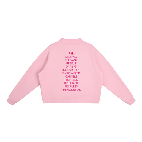 Bronx Women Are Essential Fleece Mock-Neck Crew Sweatshirt