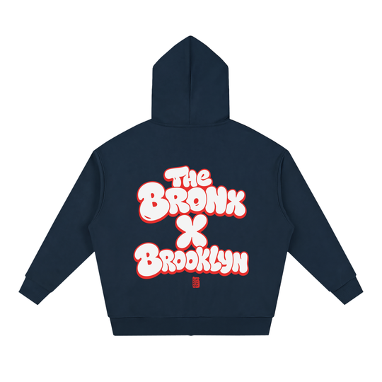 BX x BK 30th Anniversary Loose Full-Zip Hoodie by Bronx Native — BX x BK 30th Anniversary Stadium Series product image