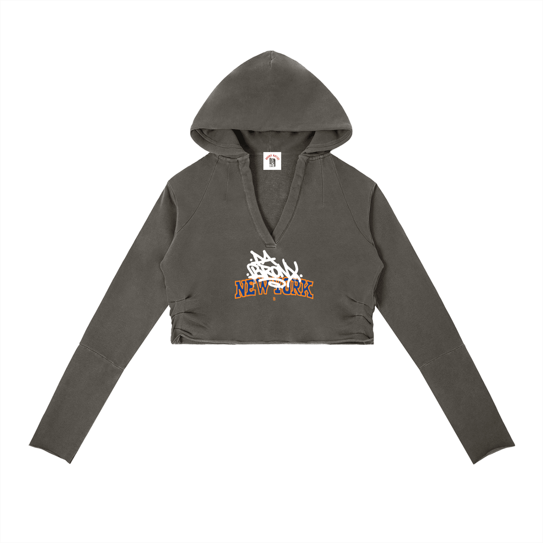 Bronx Basketball 2026 Playoff Edition Women's Vintage Washed Raw Edge Hoodie by Bronx Native