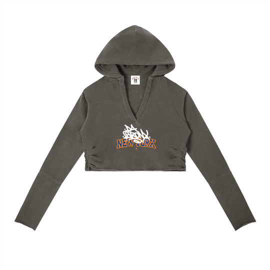 Bronx Basketball 2026 Playoff Edition Women's Vintage Washed Raw Edge Hoodie by Bronx Native