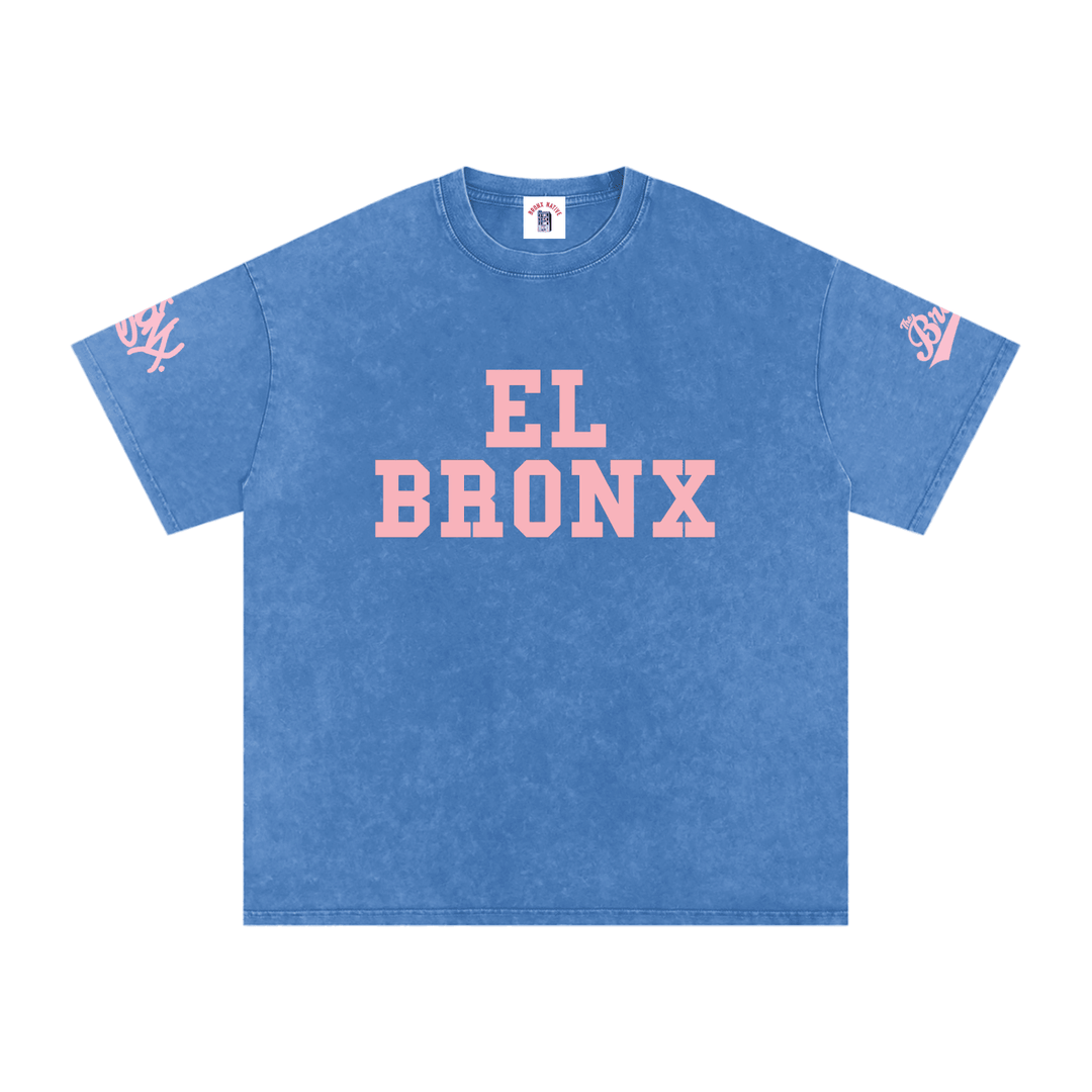 El Bronx Snow Washed Oversized Cotton T-Shirt Alt Colorway by Bronx Native for New York summer