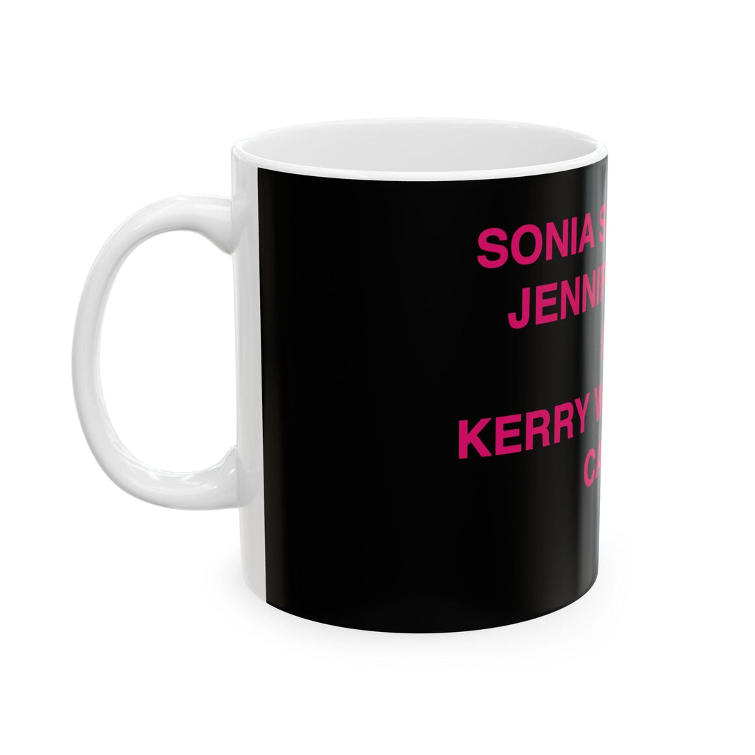 Black Ceramic Mug with Hot Pink Bold Name List — 11oz & 15oz by Bronx Native