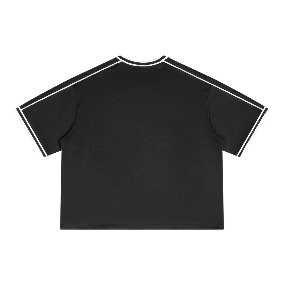 Bronx Summer Black/Red V-Neck Soccer Jersey by Bronx Native — Summer Collection product image