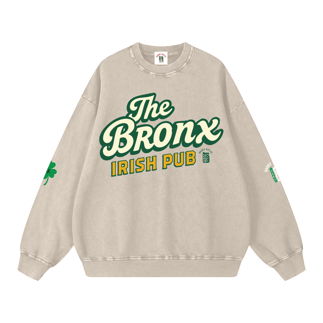 The Bronx Irish Pub Snow Washed Oversized Sweatshirt by Bronx Native for New York summer