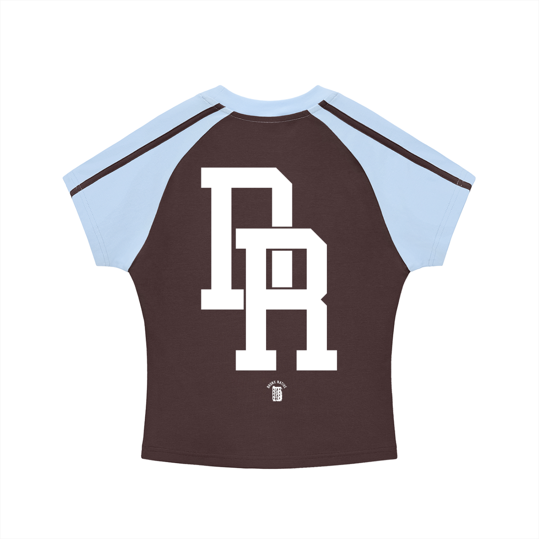 809 DR Womens Contrast Stripes Bodycon Raglan  Sleeve T-Shirt