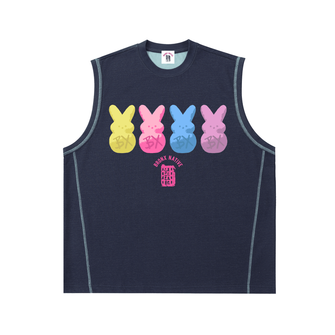 BX Bunnies Contrast Panel Cooling Performance Tank Top by Bronx Native for New York summer