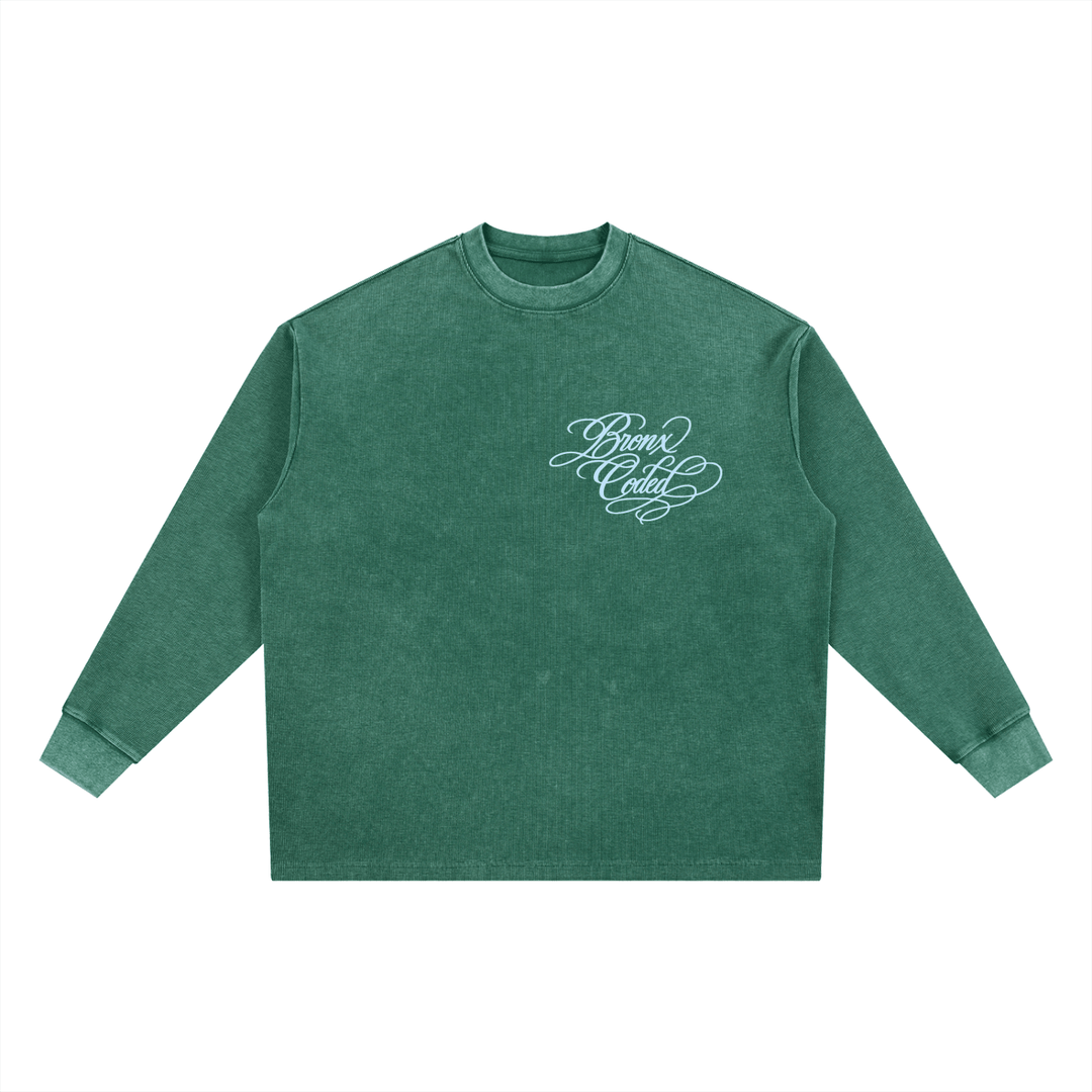 Bronx Coded Mineral Wash Waffle Oversized T-Shirt by Bronx Native for New York summer
