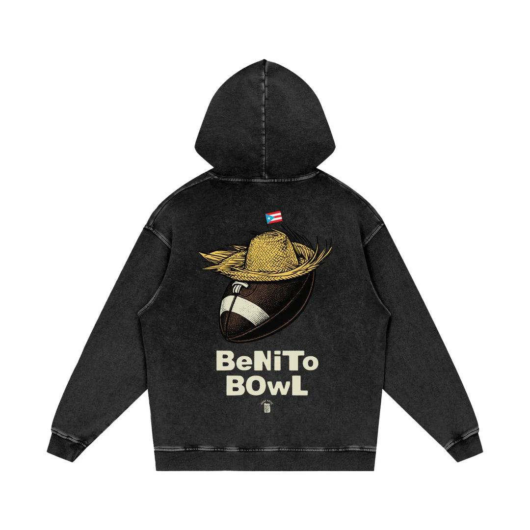 Benito Bowl Snow Washed Loose Cotton Hoodie