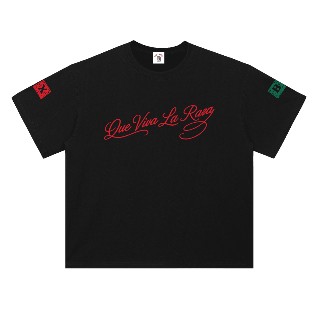 Que Viva La Raza Heavyweight Drop Shoulder Cotton T-Shirt