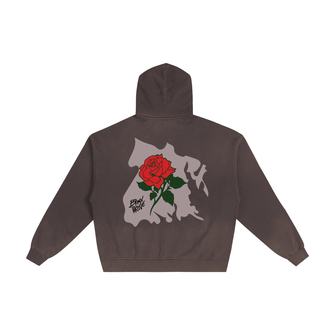 Bronx Rose Hand-Frayed Sunfade Zip Hoodie by Bronx Native for New York summer