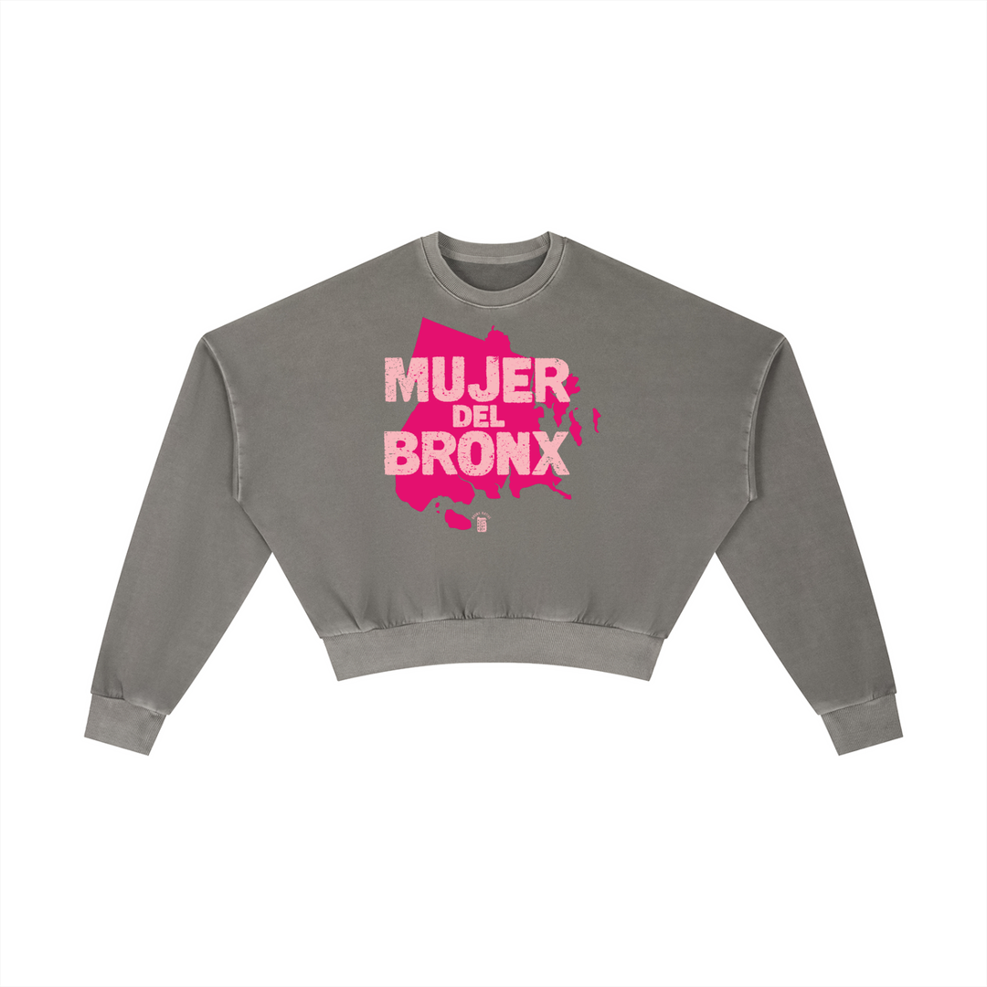 Mujer Del Bronx Vintage Washed Cropped Sweatshirt