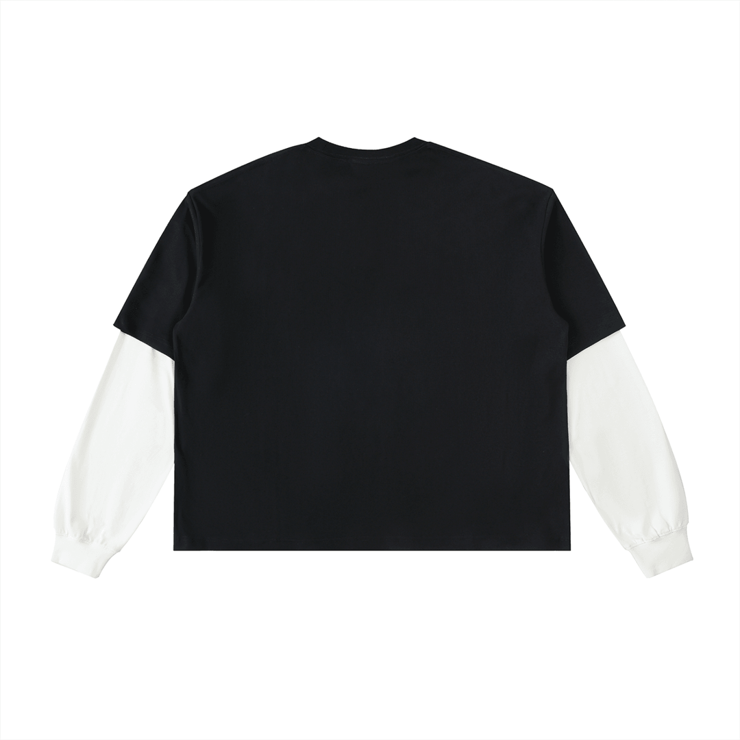 El Malo Del Bronx Layered Contrast Sleeve Cotton T-Shirt by Bronx Native for New York summer
