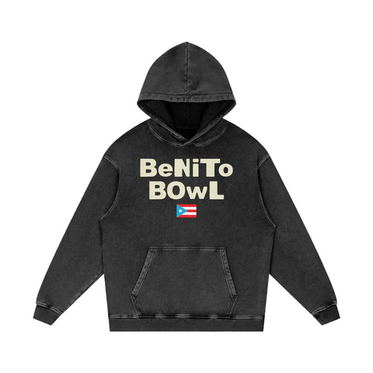 Benito Bowl Snow Washed Loose Cotton Hoodie
