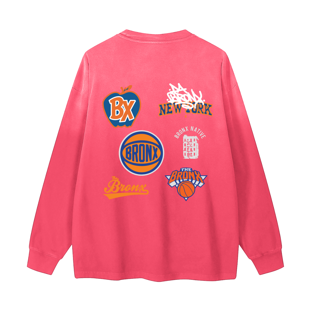 Bronx Basketball 2026 Finals Gradient Washed Long Sleeve T-Shirt