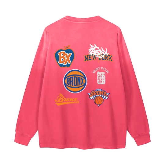 Bronx Basketball 2026 Finals Gradient Washed Long Sleeve T-Shirt