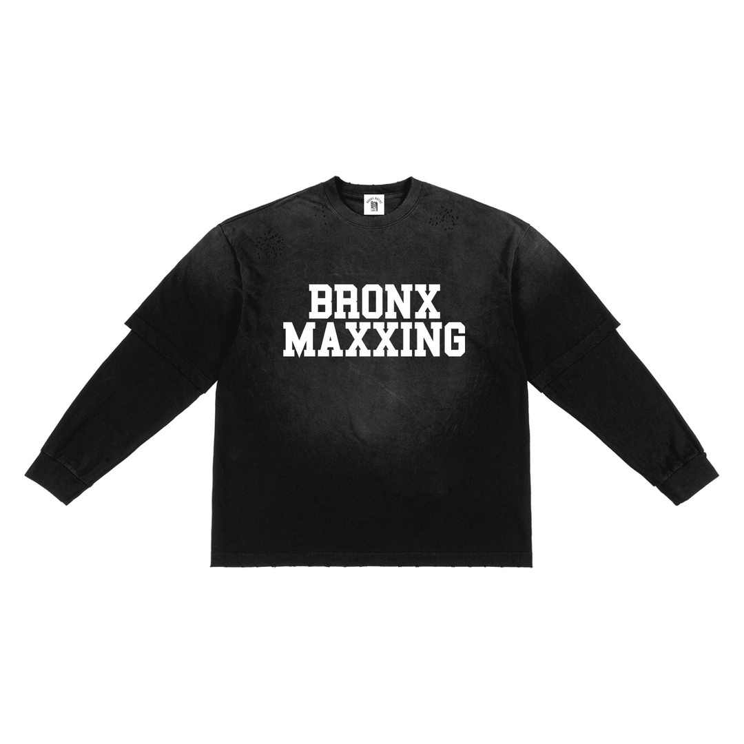 Bronx MAXXing Sunfade Hand-Frayed Faux Two-Piece T-Shirt by Bronx Native for New York summer