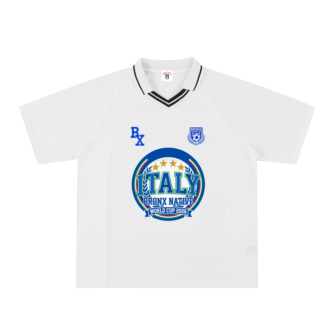 Italy x Bronx Native Striped V-Neck Soccer Jersey product image 2 of 6 by Bronx Native