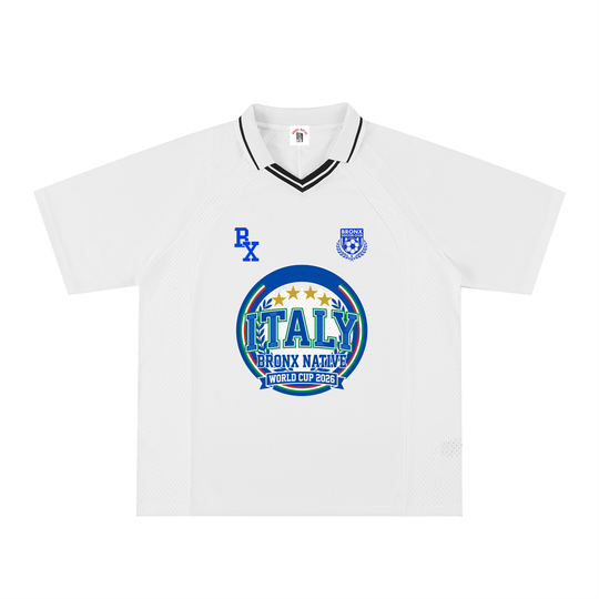 Italy x Bronx Native Striped V-Neck Soccer Jersey product image 2 of 6 by Bronx Native