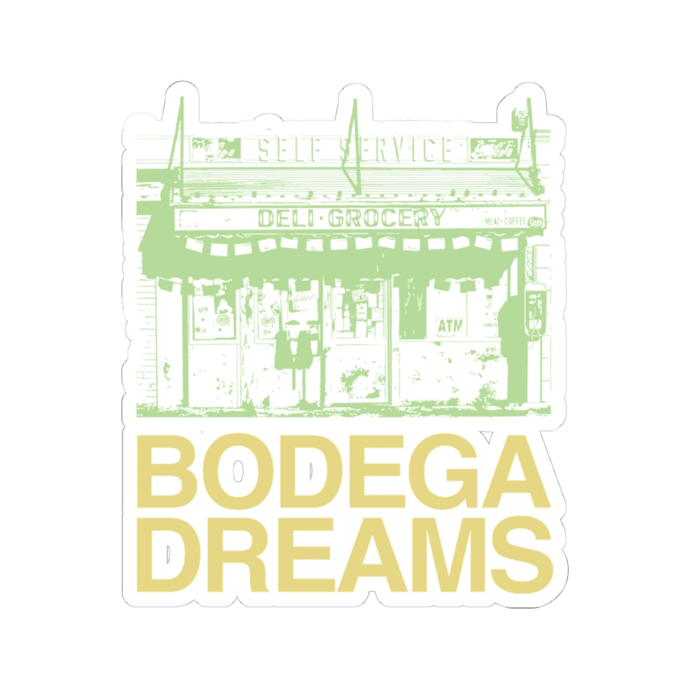 Bodega Dreams Sticker (Bright Green & Gold)